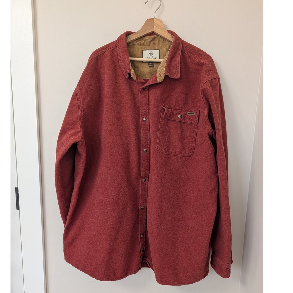 Legendary Whitetails Mens 3XT
Flannel Shirt Cotton Chamois Brick Shacket